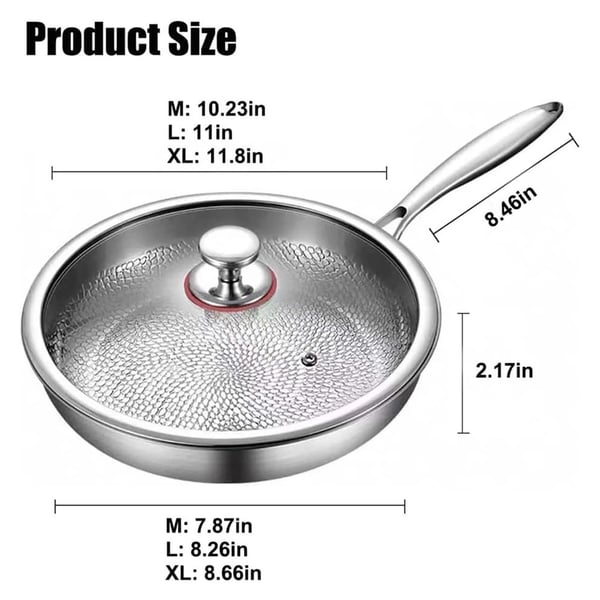 Stegepande, Titaniumlegering, Non-Stick Overflade,XL-11.8in/30cm
