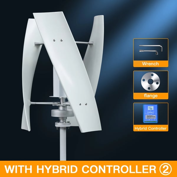 Tuuliturbiinivoimageneraattori, korkea tehokkuus, matala melu toimintaa,5000W-e, 12V-d, LCD Hybrid Control-e