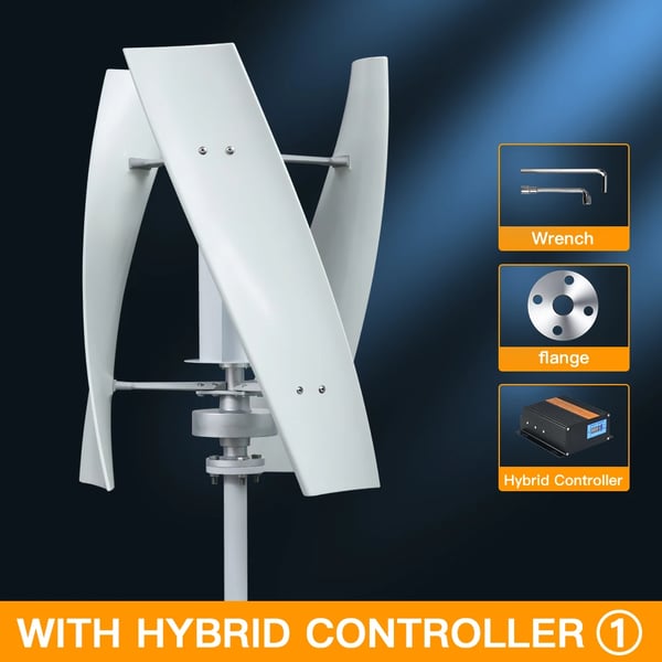 Vindkraftverk, Hög Effektivitet, Låg Bullernivå,MPPT Hybrid Control-d, 48V-d, 8000W-d