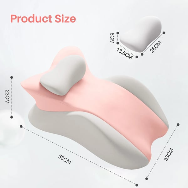 Ergonomisk Vinklad Kudde, Flera Positioner, Avtagbart Överdrag,58x38x23cm, Rosa
