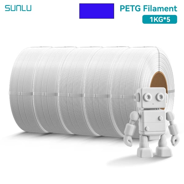 3D-printer filament, PETG-materiale, mat finish,PETG Hvid
