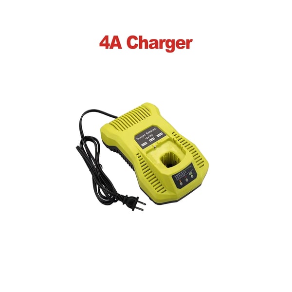 Litiumjonbatteri, 7000mAh kapacitet, 18V spänning, kompatibel med Ryobi, 4A laddare