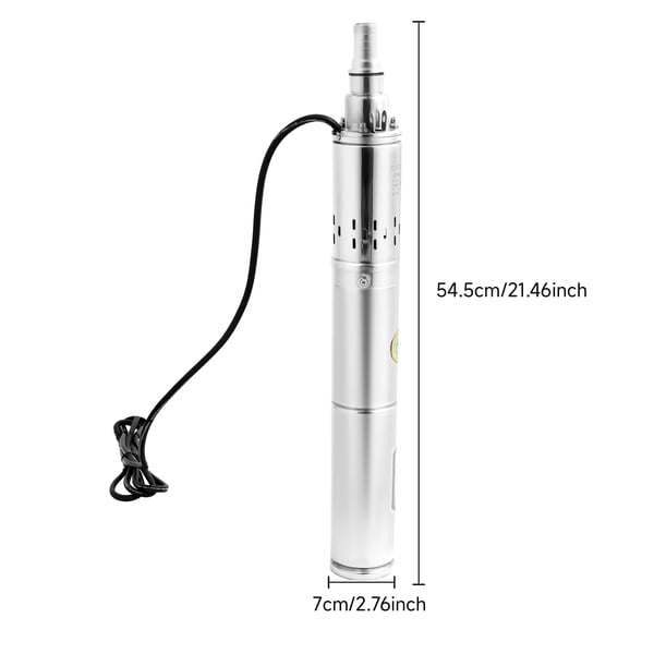 Nedsänkt Brunnpump, 370W DC Motor, Rostfritt Stål Konstruktion,EU, 24V