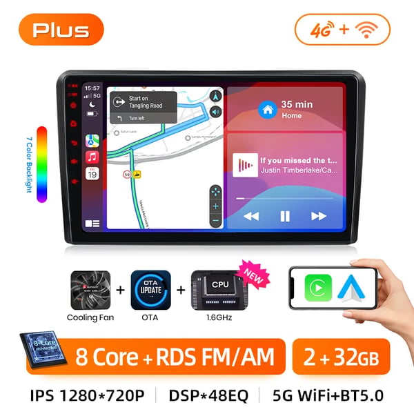 Multimedia-autoradio, näyttökoko, yhteensopiva Honda Civic Hatchback 9 FK FB 2012-2017 kanssa,Plus 2GB 32GB
