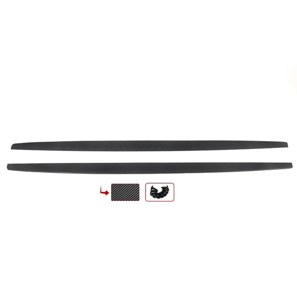 Side Skirts Extension, Kompatibel med luksusbilmodeller, Holdbart plastmateriale,kulstoffiber udseende