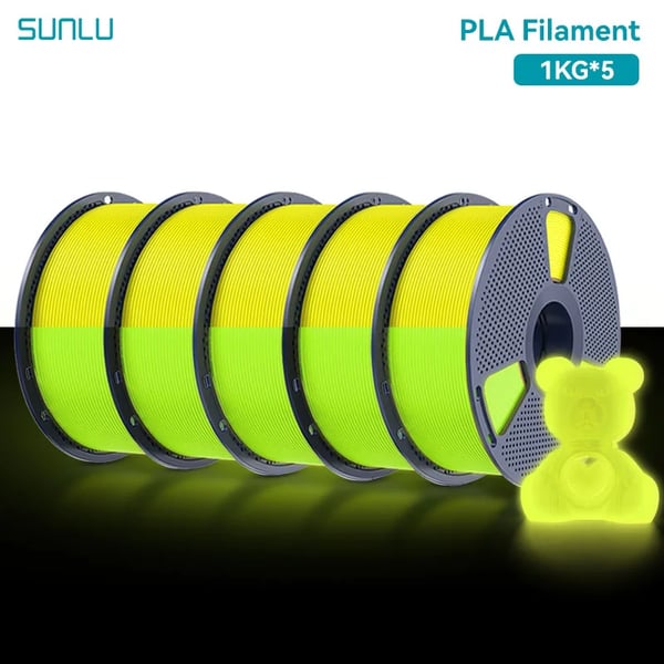 3D-printer filament, PETG-materiale, lysende i mørket funktion,PLA lysende Gul