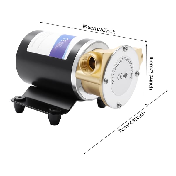 Vesipumppu, 120W Teho, 30L/min Virtausnopeus,EU, 12V