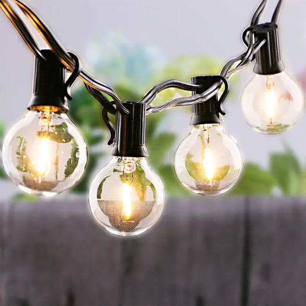 LED-palloköynnösvalot, vintage-muotoilu, sisä- ja ulkokäyttöön,Musta kaapeli, 23M 75Lamppua, EU-pistoke
