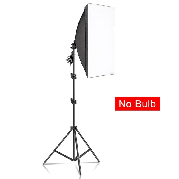 Fotografi Belysningskit, Justerbar Stativ, Softbox med E27 Stik,softbox uden pære