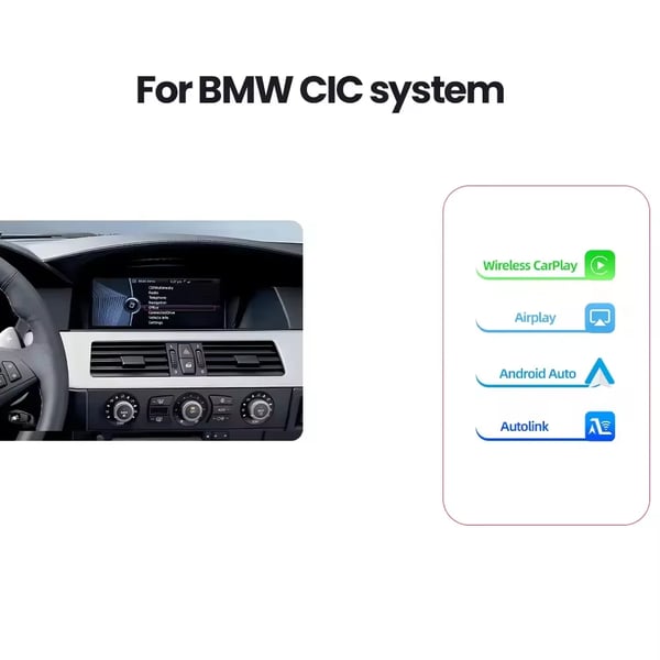 Langaton CarPlay Android Auto, Edistynyt Näytön Peilaus, OEM-ohjainten Säilyttäminen,CIC-järjestelmä