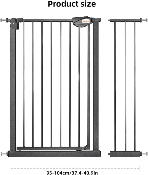 Babygate, Automatisk stängning, Dubbel låsningssystem,95*104cm