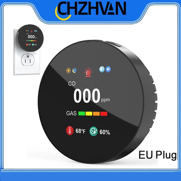 Gassensor, Dubbel Detektion, Realtidsövervakning,svart EU