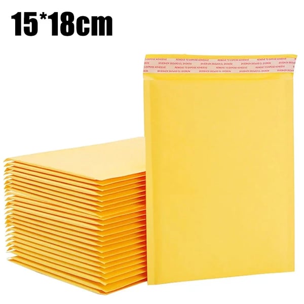Kraft Boblekuverter, Vandafvisende, Miljøvenlige,15x18cm, 50PCS