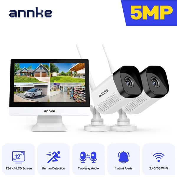 Turvakamera, 8MP Resoluutio, Yönäkö Jopa 100 Jalkaa,2PCS 5MP Kamerat