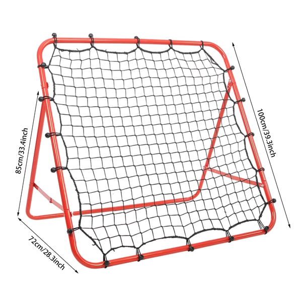 Fodbold Rebound Net, Holdbar Konstruktion, Justerbare Vinkler,Rød