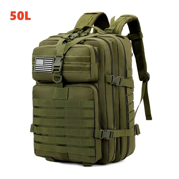 Reppu, tiheä nylon, USB-latausportti, 50L vihreä