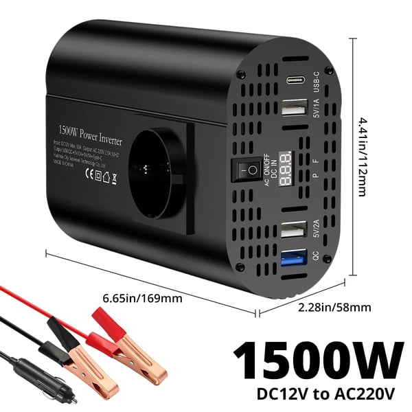 Autoinvertteri, Korkea Suorituskyky, Monipuolinen Yhteensopivuus,12V 1500W