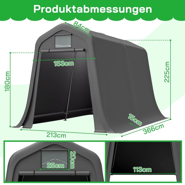 Cykelförvaringstält, Rymlig Design, Väderbeständig Skydd,GRÅ