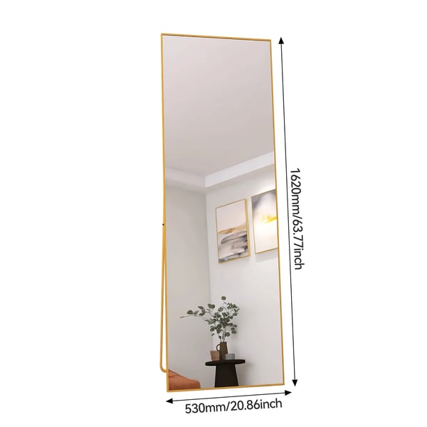 Heltäckande Spegel, Elegant Design, Mångsidig Installation,Guld S-53X162cm