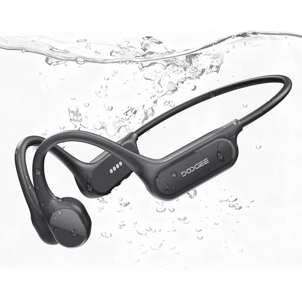 Luukonduktiokuulokkeet, vedenkestävät, Bluetooth langattomat, Musta