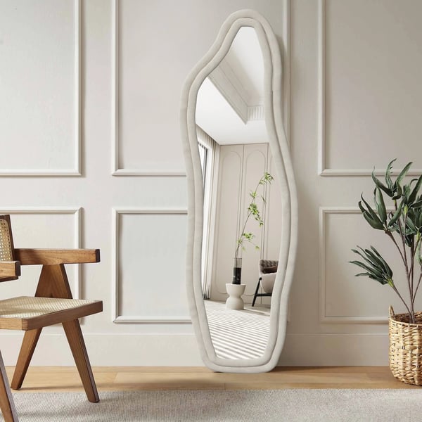 Helkroppsspegel, Unik Design, Säkerhetsfunktioner,VIT, 140x45cm-b