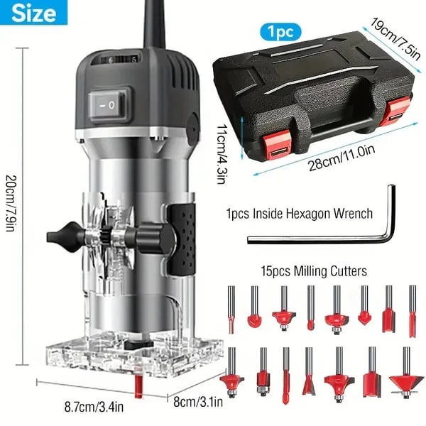 Puuporauskonetta, 800W Teho, 33000 RPM Nopeus,A-EU Plug