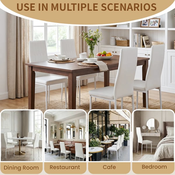 Matstolar, Stilren Design, Platsbesparande Funktionalitet, Vit 4Pcs