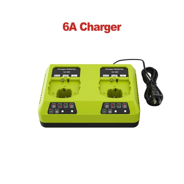 Litiumjonbatteri, 7000mAh/9000mAh kapacitet, 18V, kompatibel med Ryobi, 6A Laddare