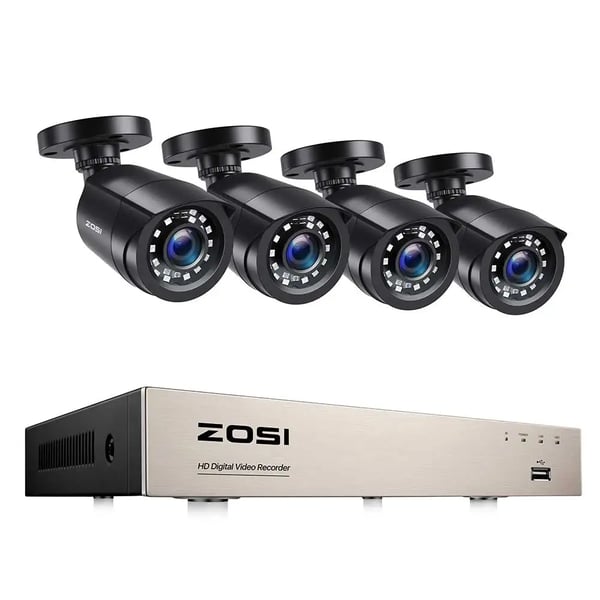 CCTV-järjestelmä, 8-kanavainen, 1080P-resoluutio, 8-kanavainen DVR x 4 kameraa, 1T