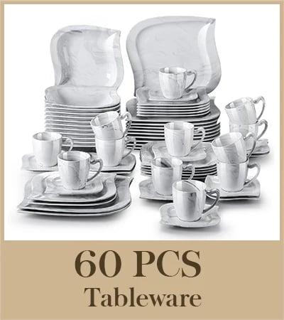 Posliini-illallissarja, palvelu 6/12, valkoinen, , GREY 60-PCS