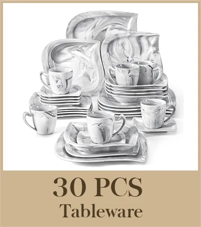 Posliini-illallissarja, palvelu 6/12, valkoinen, , GREY 30-PCS