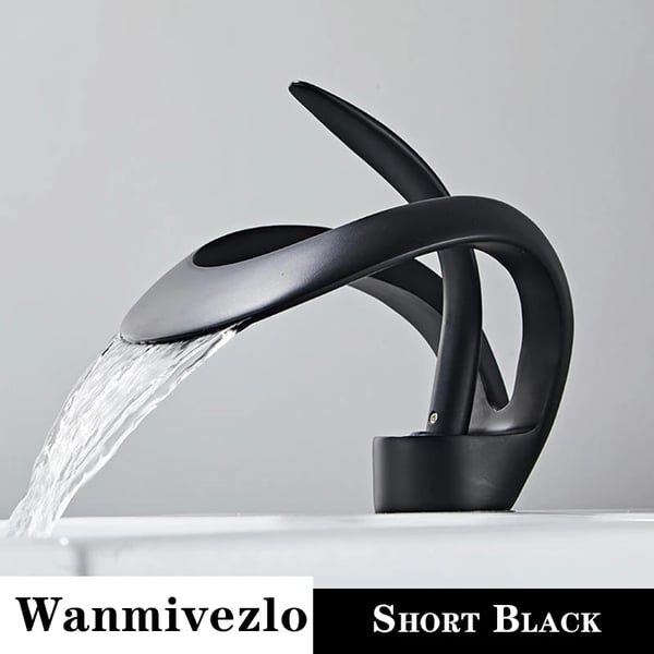 Kylpyhuoneen pesuallas hanalla, asennettava tasolle, yksikahvainen, , Short Black