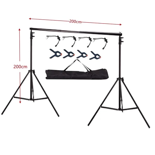 Foto Studio Baggrundsstøttesystem, Baggrundsstøtte Rekvisitter, Fotografering Baggrundsholder, 200x200cm