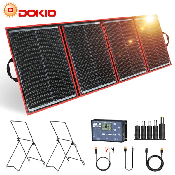 Solpanel, Fällbar Design, Hög Effektivitet,195W Med ZJ