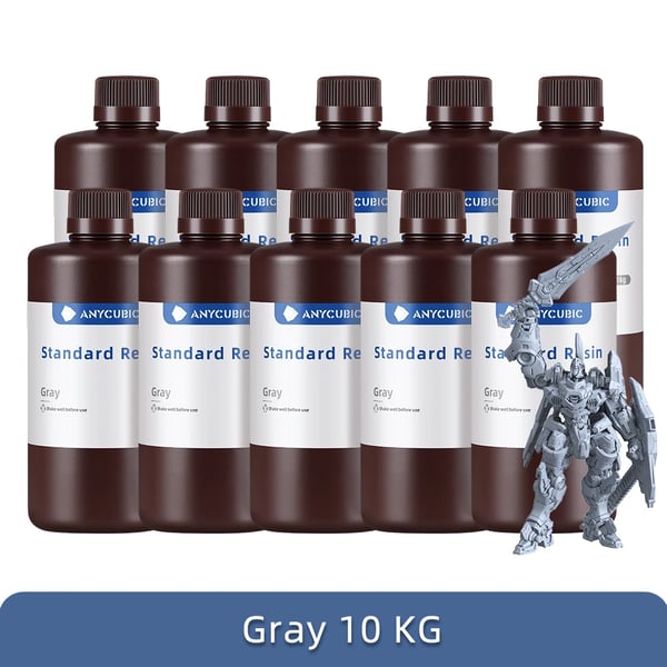Nestemäinen fotopolymeerihartsi, 405nm UV-hartsia, LCD 3D-tulostimeen,10kg Harmaa