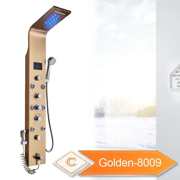 Bruserpanel, Vandfald og Regnvejr Tilstande, LED Belysning,Gylden 8009