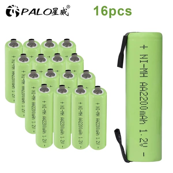 Genopladeligt AA-batteri, 2200mAh kapacitet, sikkert og pålideligt,16PCS