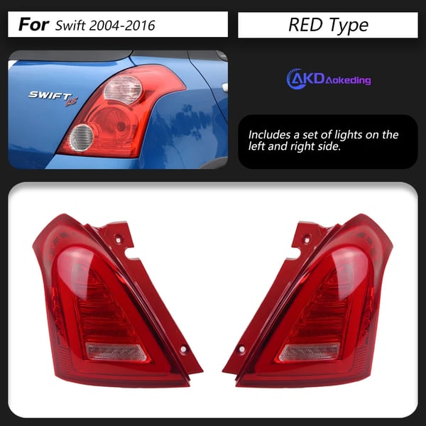 Bakljusmontering för Suzuki Swift, LED-teknik, Enkel installation, Röd