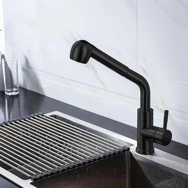 Kökskran, Utdragbar Sprayhuvud, Rotationsdesign,04001svart