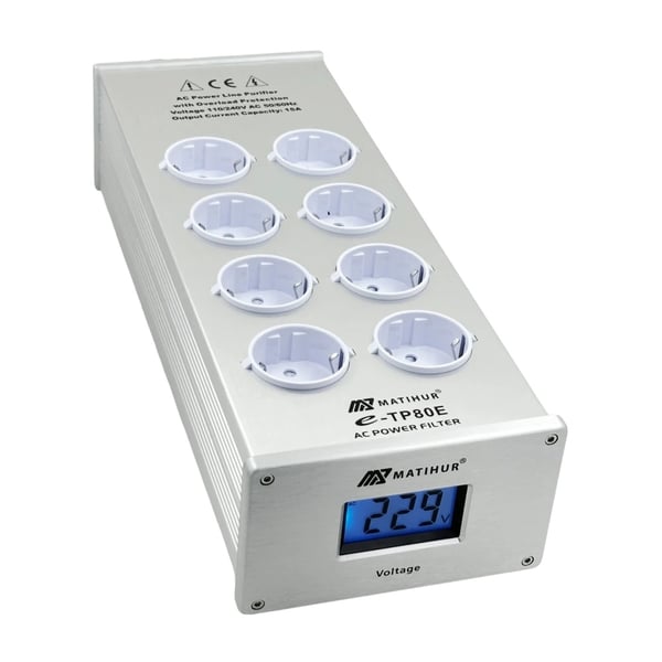 Audio Strømfilter, Overspændingsbeskyttelse, 8 Udtag,E-TP80EB Audio Strømfilter, Overspændingsbeskyttelse, 8 Udtag,E-TP80EB