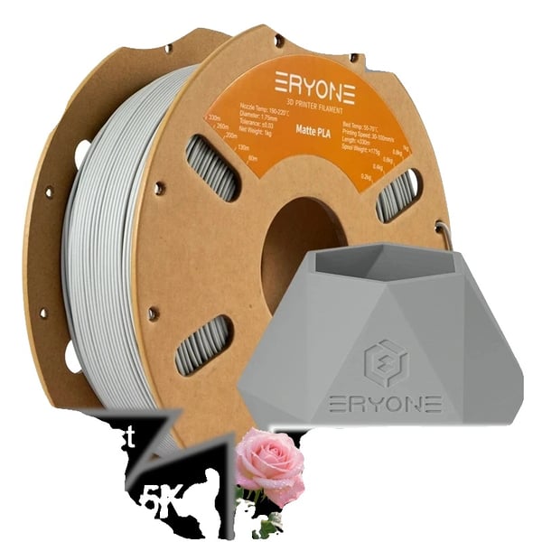 3D Print Filament, Biologisk nedbrydelig PLA, Præcision 1,75 mm Diameter,Grå 5KG