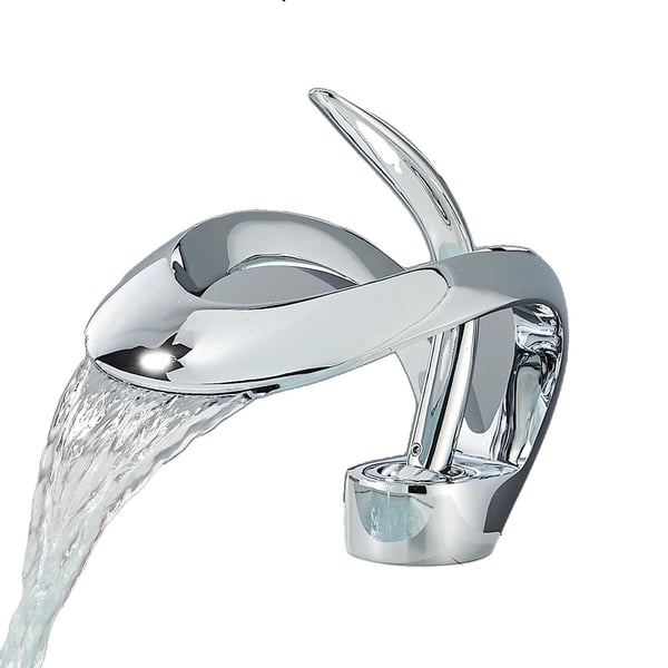 Vaskeskuffe, Vandfald Design, Enkelt Håndtag Kontrol,Krom Mixer Vandhane