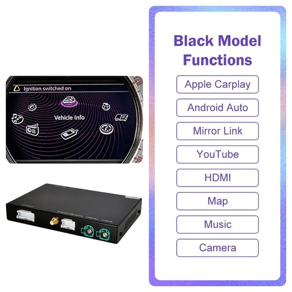 CarPlay-system, trådlös anslutning, USB-uppspelning,CIC-system 2008-2013