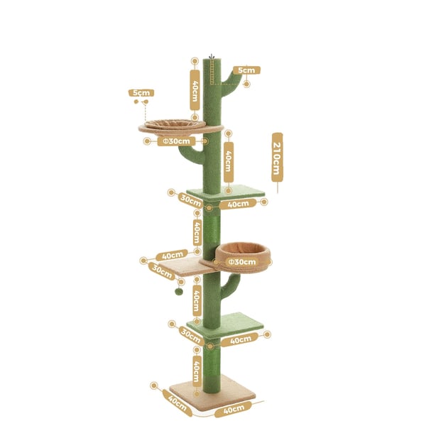 Kattetræ, Justerbar Højde, Kaktus Design,som billede, AMT0246GN
