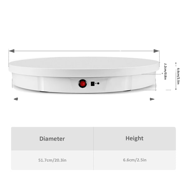 Roterande Displayställ, 360° Vridbord, Hållbar Konstruktion, EU 220V