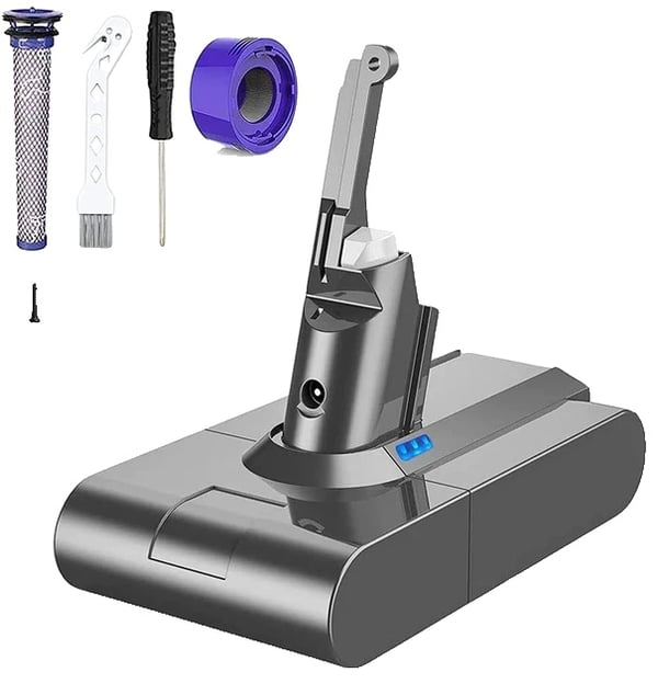 Vaihtovoimapaketti, 6000mAh kapasiteetti, yhteensopiva imuri V8-mallien kanssa,1 Paristot Suodattimet, 21.6V-c