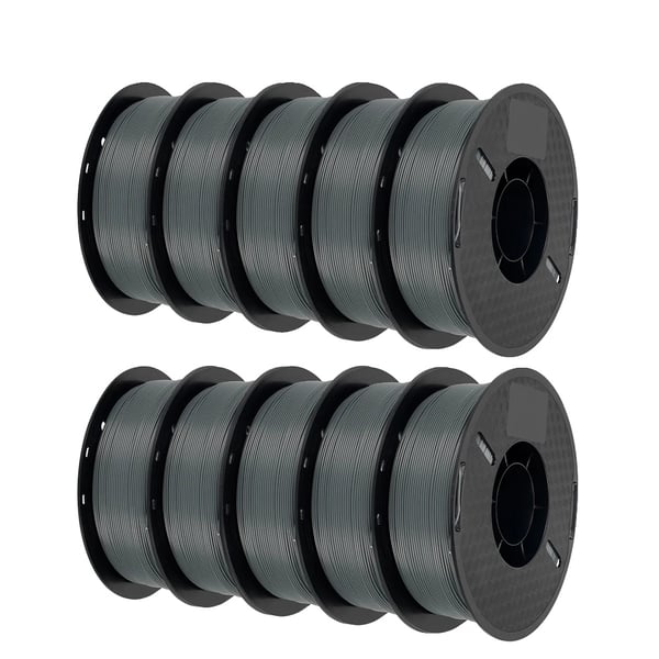 PLA Filament, 1,75 mm Diameter, 10 kg Total Vægt,10 KG PLA Grå