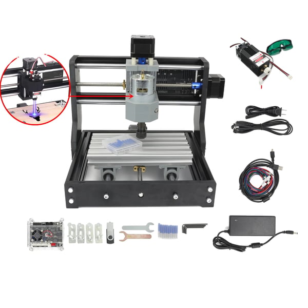 DIY Mini CNC-kone, 3-akselinen, kompakti muotoilu,1W laserilla