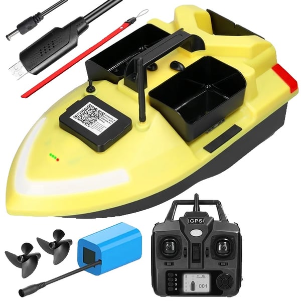 Fiskebåd, 500m Fjernbetjening, Dobbelt Motor System,V020 12000mAhGul