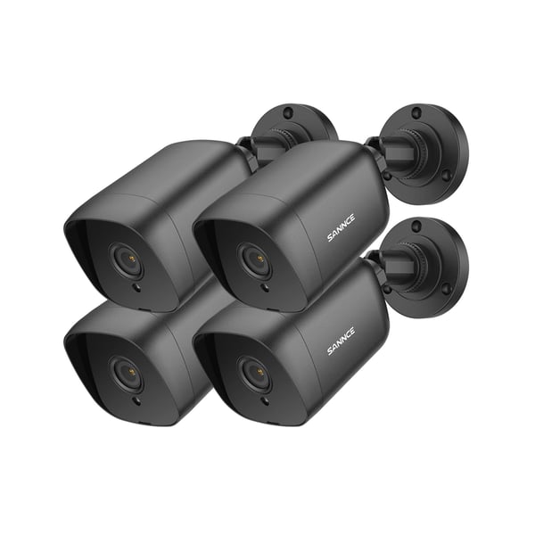 Sikkerhedskamera, 5MP opløsning, natvision op til 30 meter,4Pcs Kamera